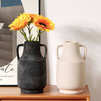 Elegant Ceramic Flower Vase White Black Beige | Kelmera
