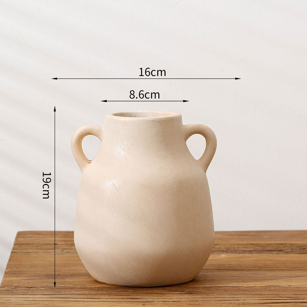 Elegant Ceramic Flower Vase White Black Beige | Kelmera