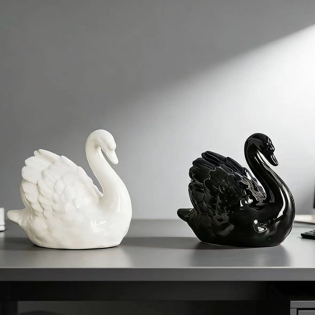 Elegant Ceramic Swan Figure | Kelmera