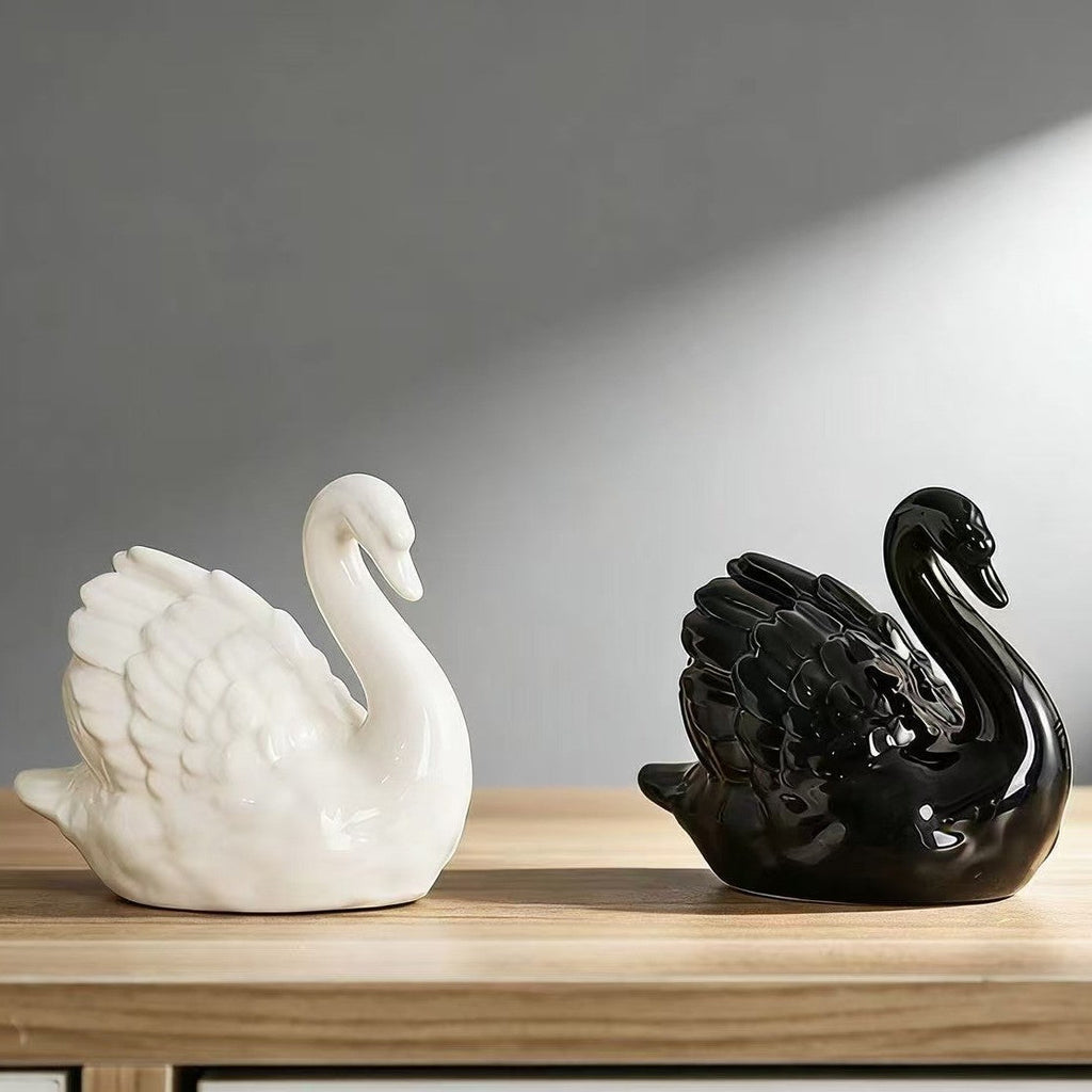 Elegant Ceramic Swan Figure | Kelmera