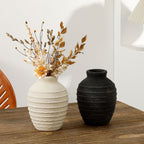 Elegant Ceramic Vase Black Gold | Kelmera