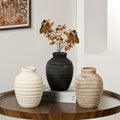 Elegant Ceramic Vase Black Gold | Kelmera