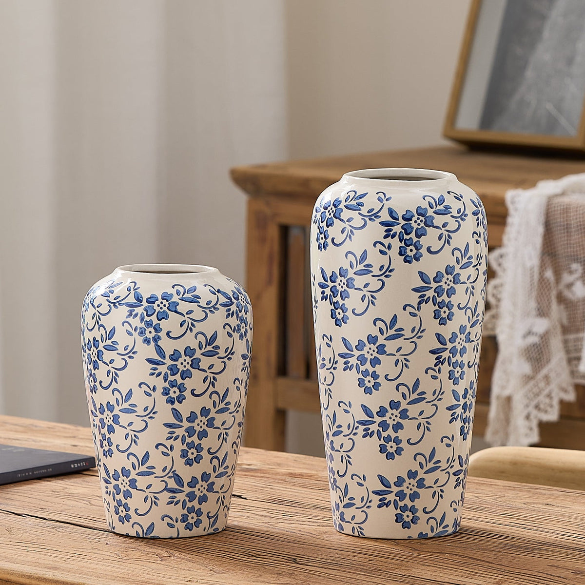 Elegant Ceramic Vase in Floral Pattern | Kelmera