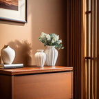Elegant Ceramic Vase with Ribbed Structure | Kelmera