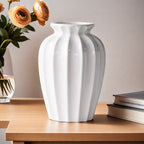 Elegant Ceramic Vase with Ribbed Structure | Kelmera