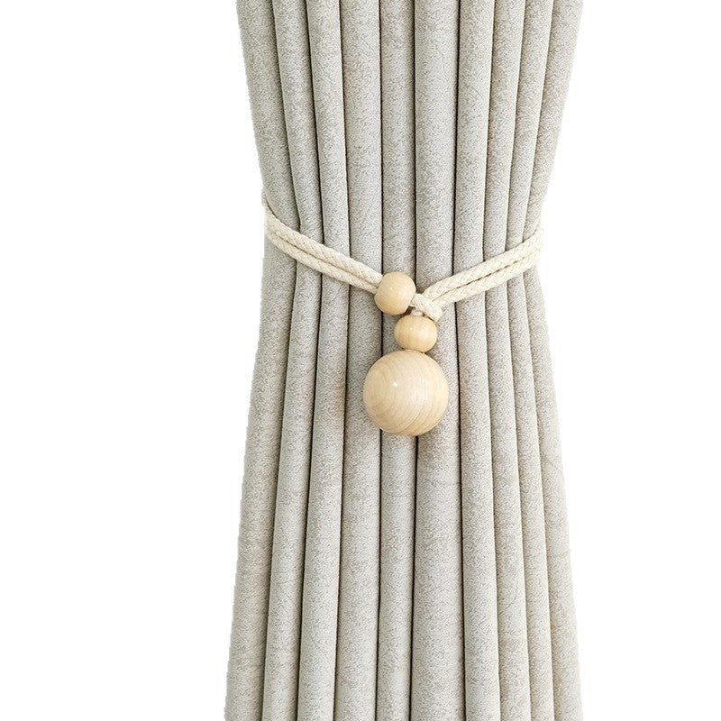Elegant Curtain Holder with Wooden Beads | Kelmera