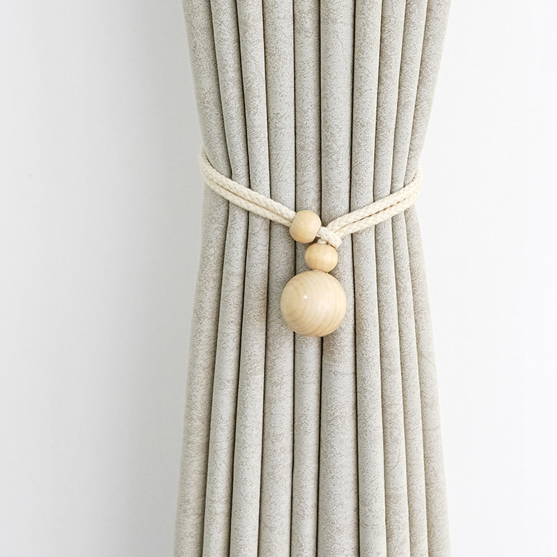 Elegant Curtain Holder with Wooden Beads | Kelmera