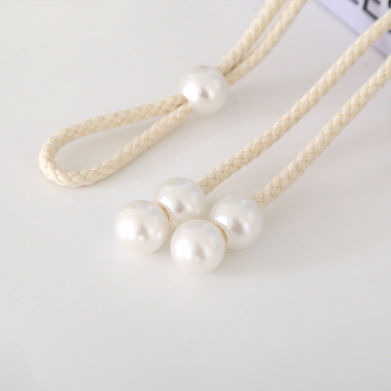 Elegant Curtain Tieback with Pearl Trim | Kelmera