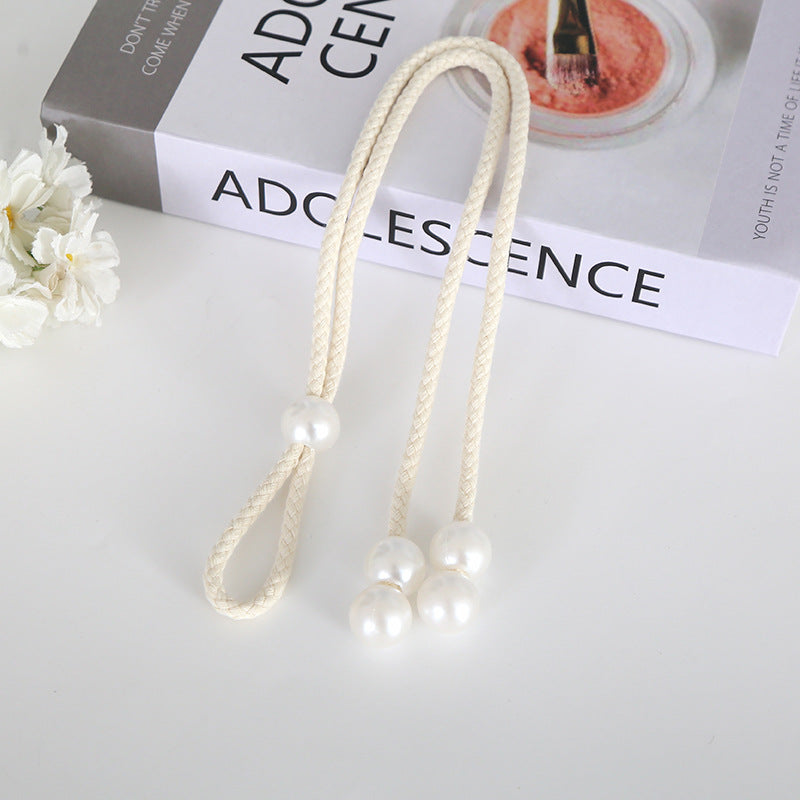 Elegant Curtain Tieback with Pearl Trim | Kelmera