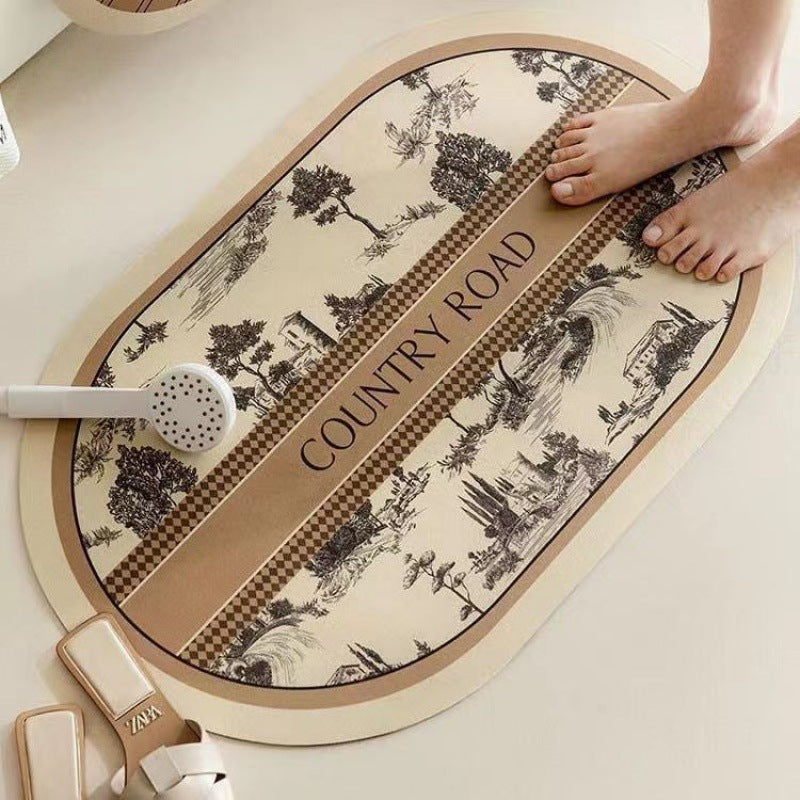 Elegant Floral Design Bath Mat | Kelmera