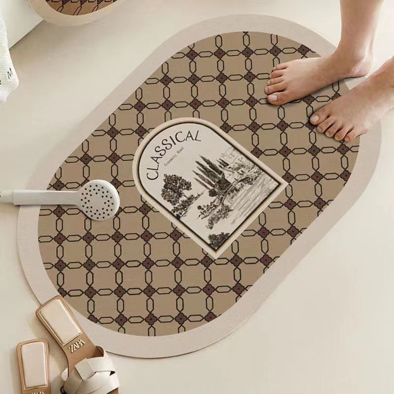 Elegant Floral Design Bath Mat | Kelmera