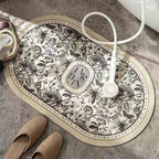 Elegant Floral Design Bath Mat | Kelmera