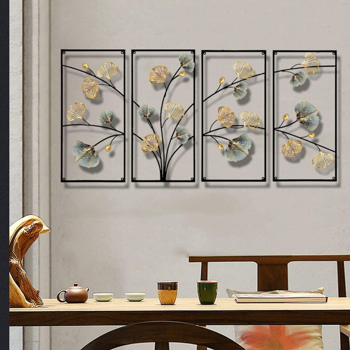 Elegant Floral Metal Wall Art Sculpture | Kelmera