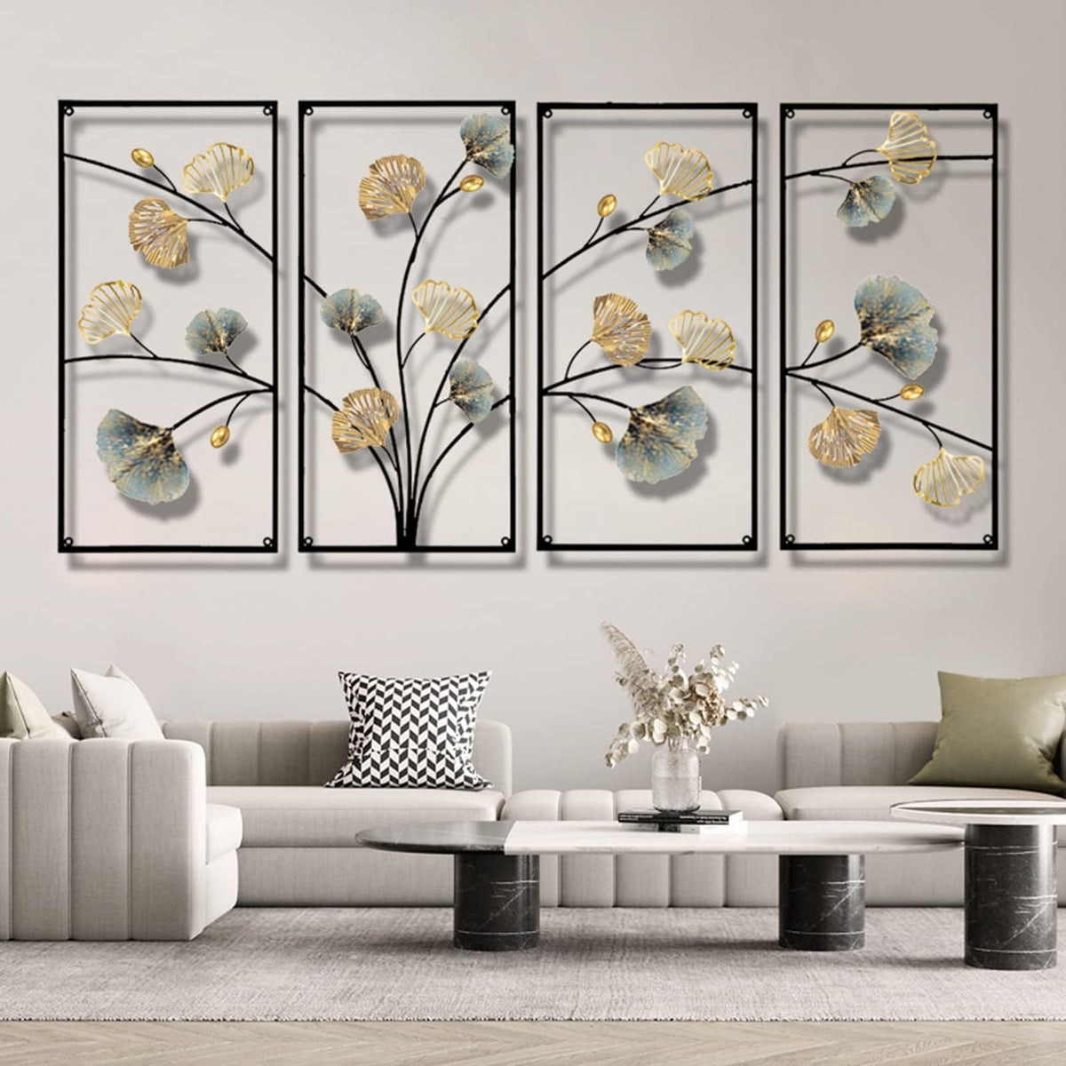 Elegant Floral Metal Wall Art Sculpture | Kelmera