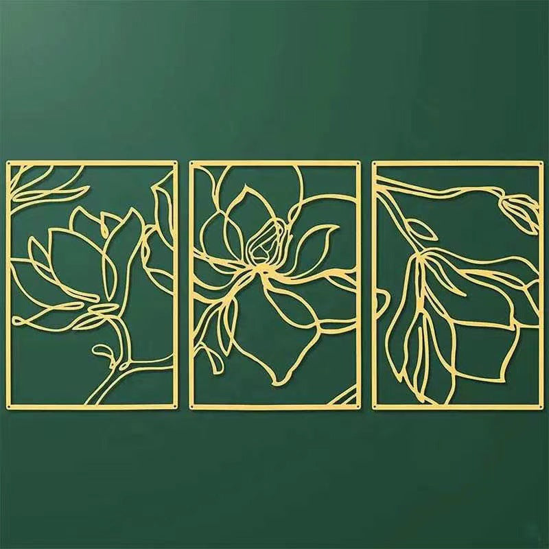 Elegant Floral Wall Art Sculpture Set | Kelmera