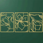 Elegant Floral Wall Art Sculpture Set | Kelmera