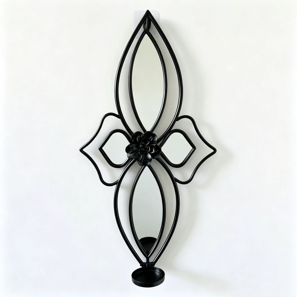 Elegant Floral Wall Mirror with Decorative Metal Design | Kelmera