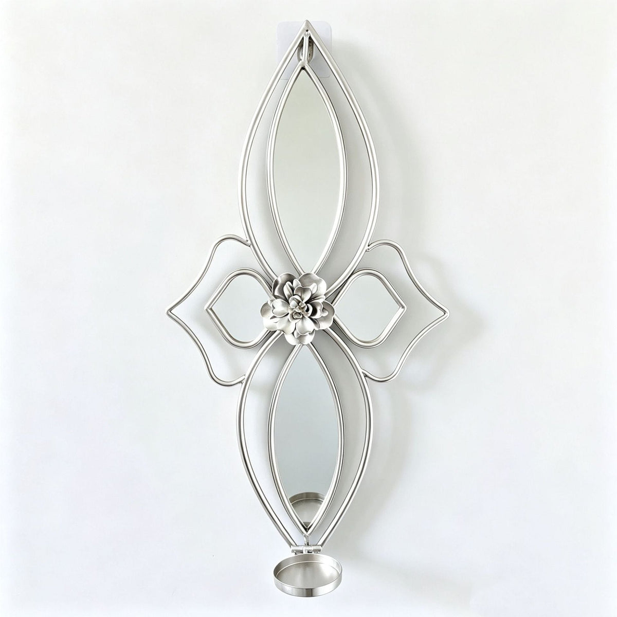 Elegant Floral Wall Mirror with Decorative Metal Design | Kelmera