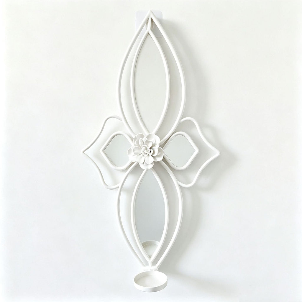 Elegant Floral Wall Mirror with Decorative Metal Design | Kelmera