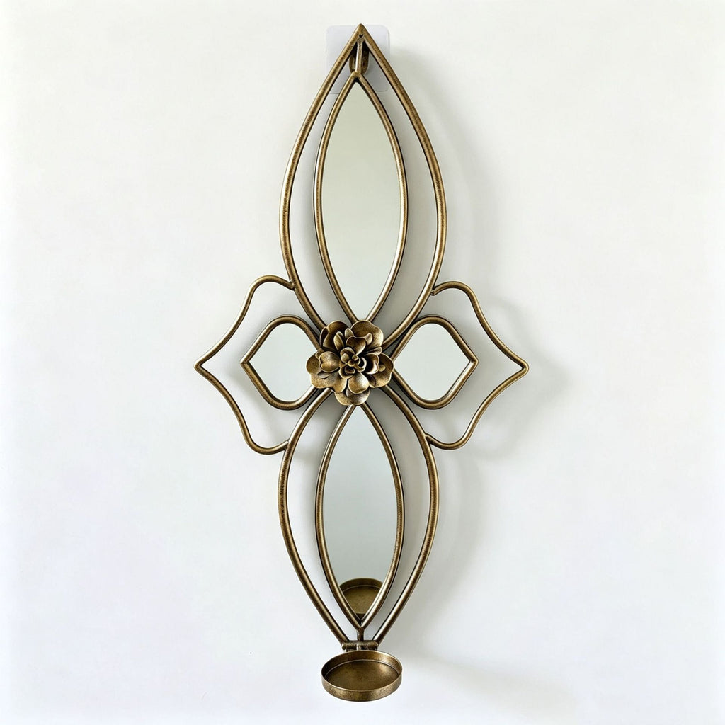 Elegant Floral Wall Mirror with Decorative Metal Design | Kelmera