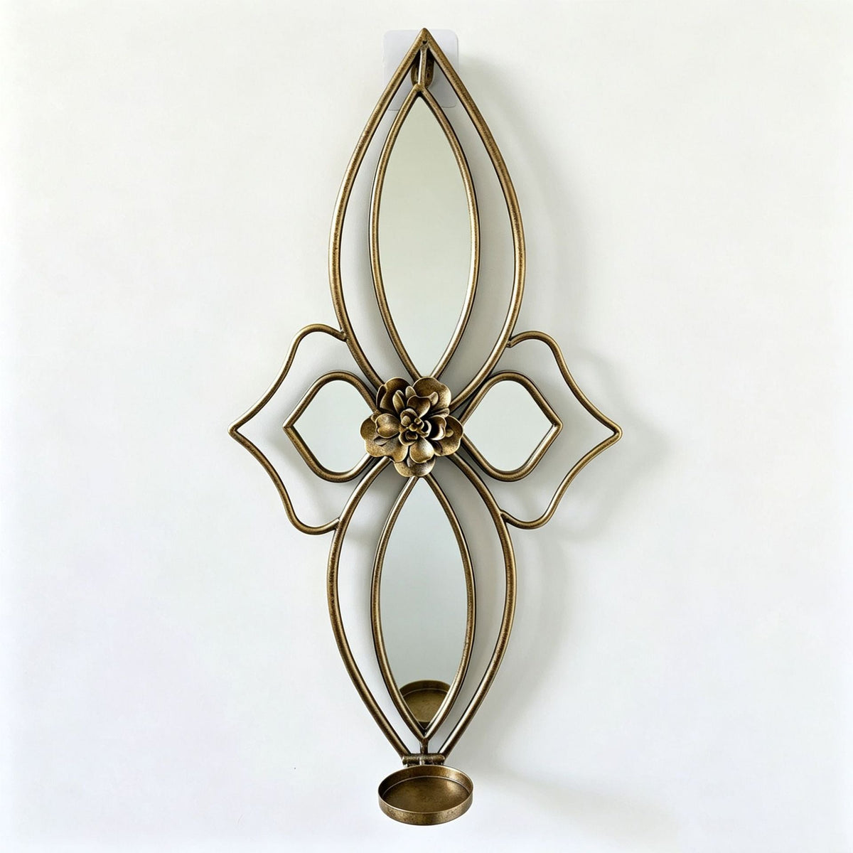 Elegant Floral Wall Mirror with Decorative Metal Design | Kelmera