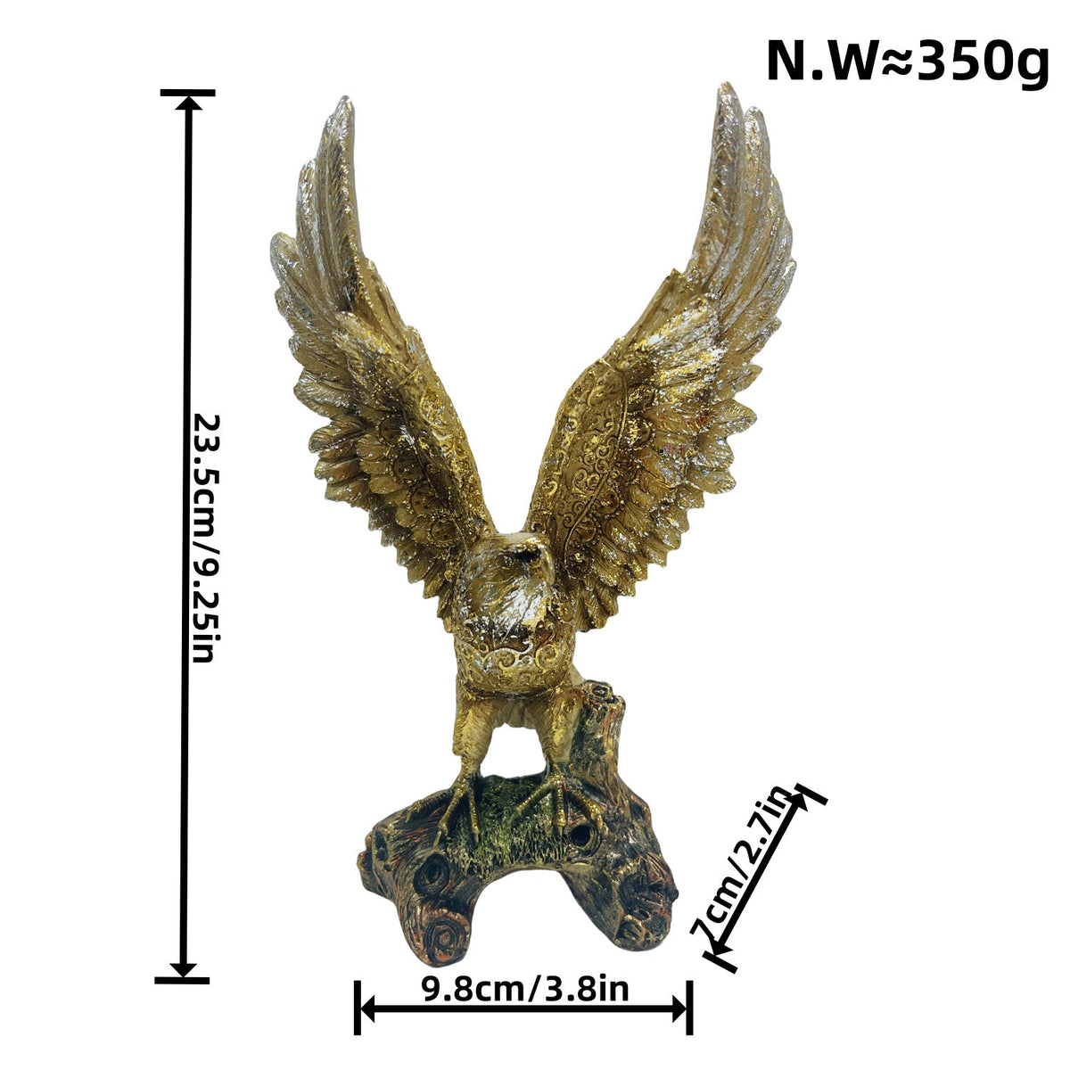 Elegant Garden Figure with Eagle on Tree Trunk | Kelmera