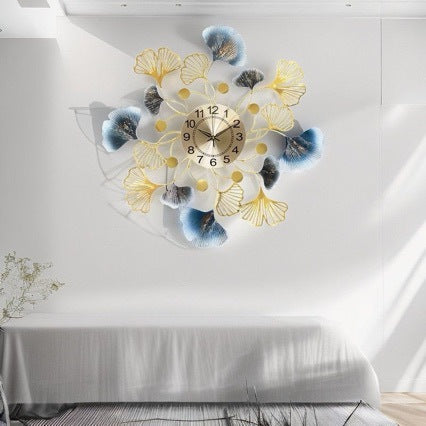 Elegant Ginkgo Leaf Decorative Wall Clock | Kelmera