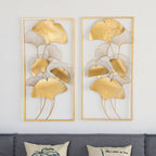 Elegant Ginkgo Leaf Metal Wall Art Sculpture | Kelmera