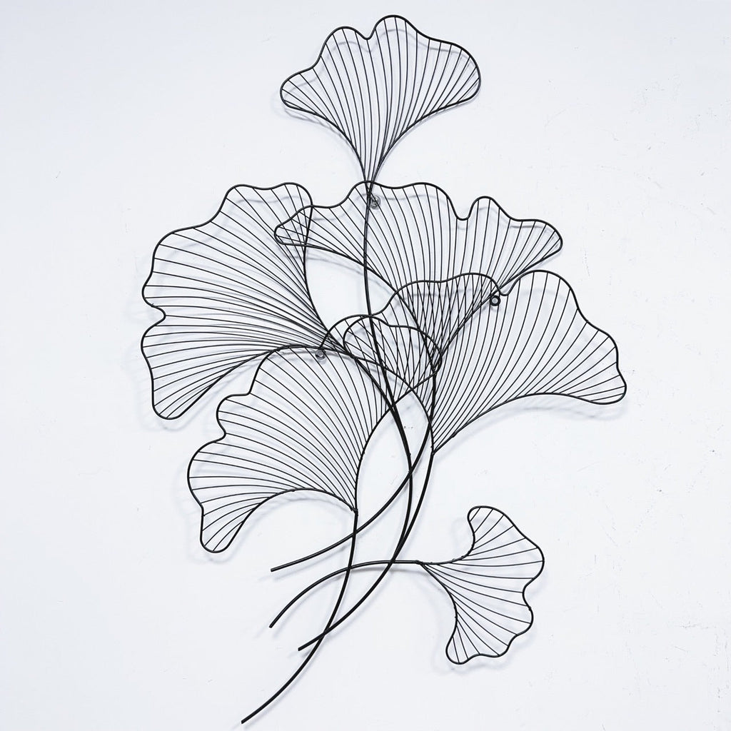 Elegant Ginkgo Leaf Metal Wall Sculpture | Kelmera