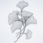 Elegant Ginkgo Leaf Metal Wall Sculpture | Kelmera
