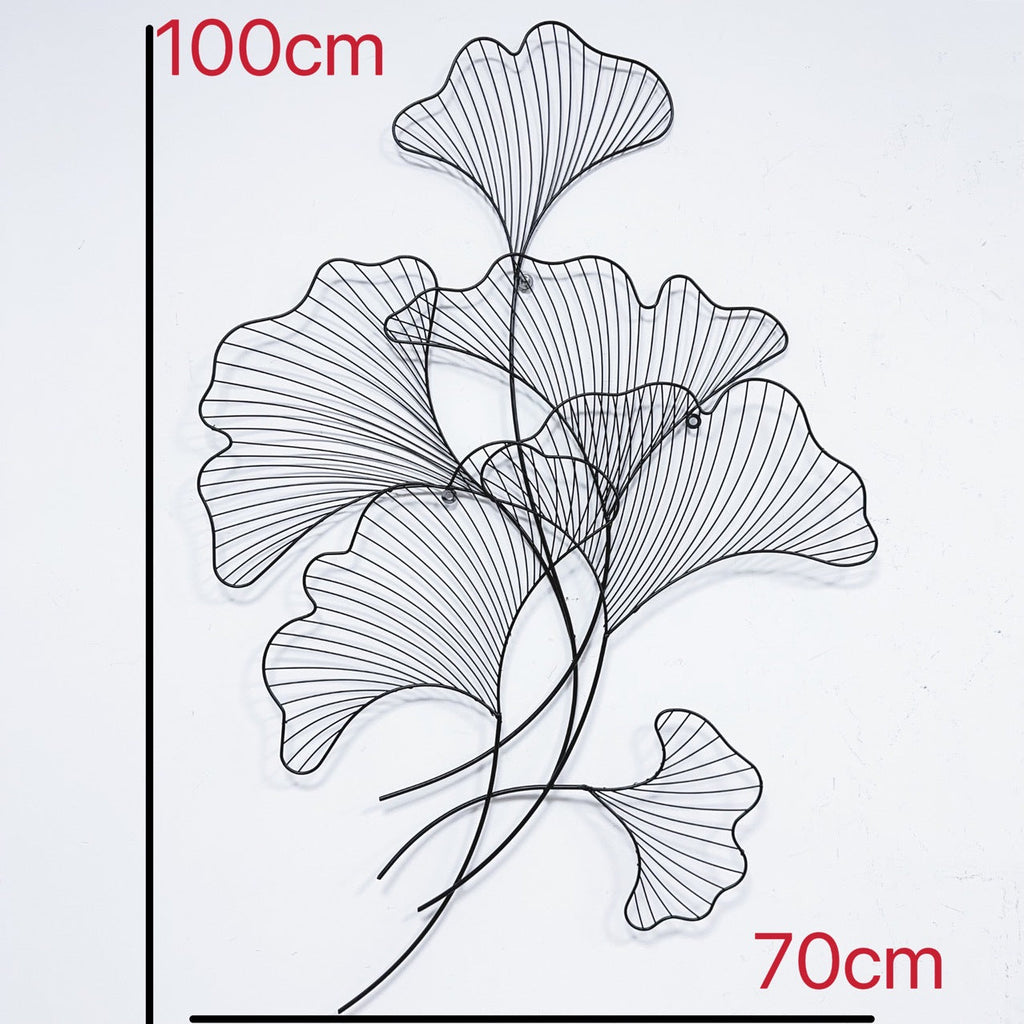 Elegant Ginkgo Leaf Metal Wall Sculpture | Kelmera