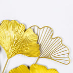 Elegant Ginkgo Leaf Wall Art Sculpture Metal | Kelmera