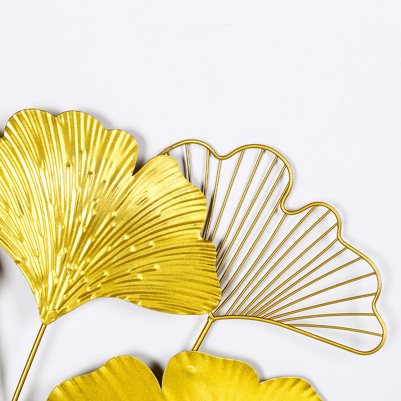 Elegant Ginkgo Leaf Wall Art Sculpture Metal | Kelmera