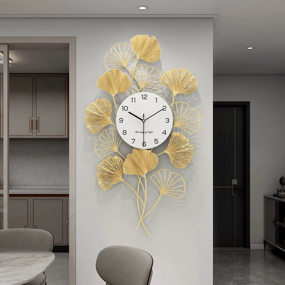 Elegant Ginkgo Leaf Wall Clock | Kelmera