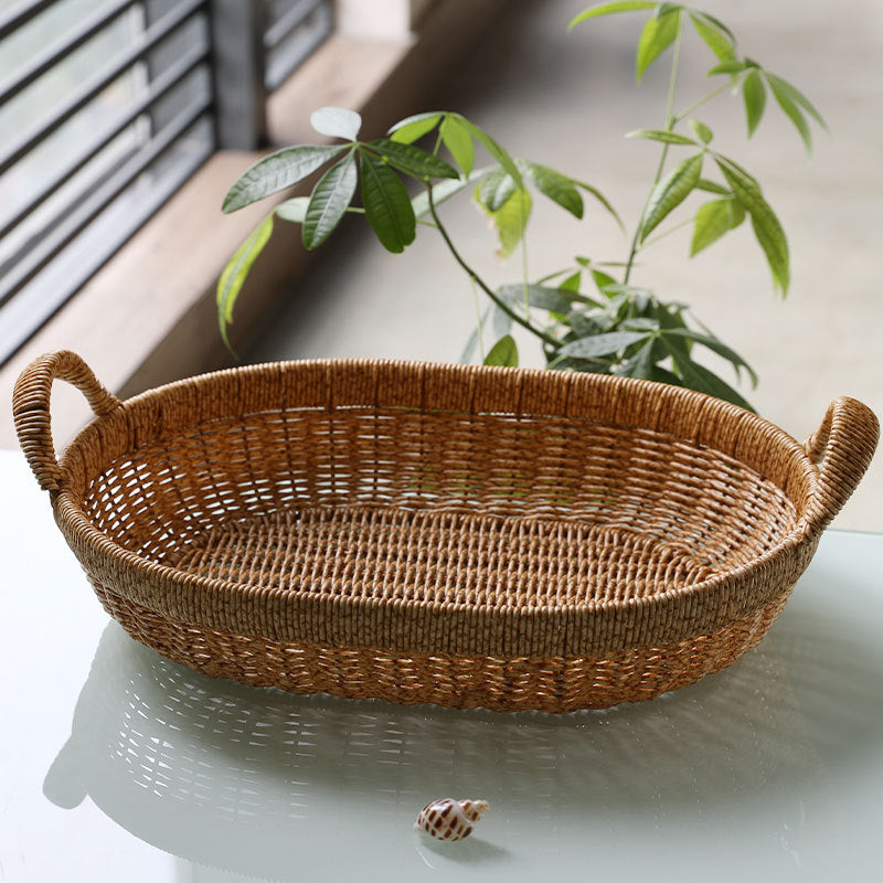 Elegant Handwoven Oval Storage Bowl | Kelmera