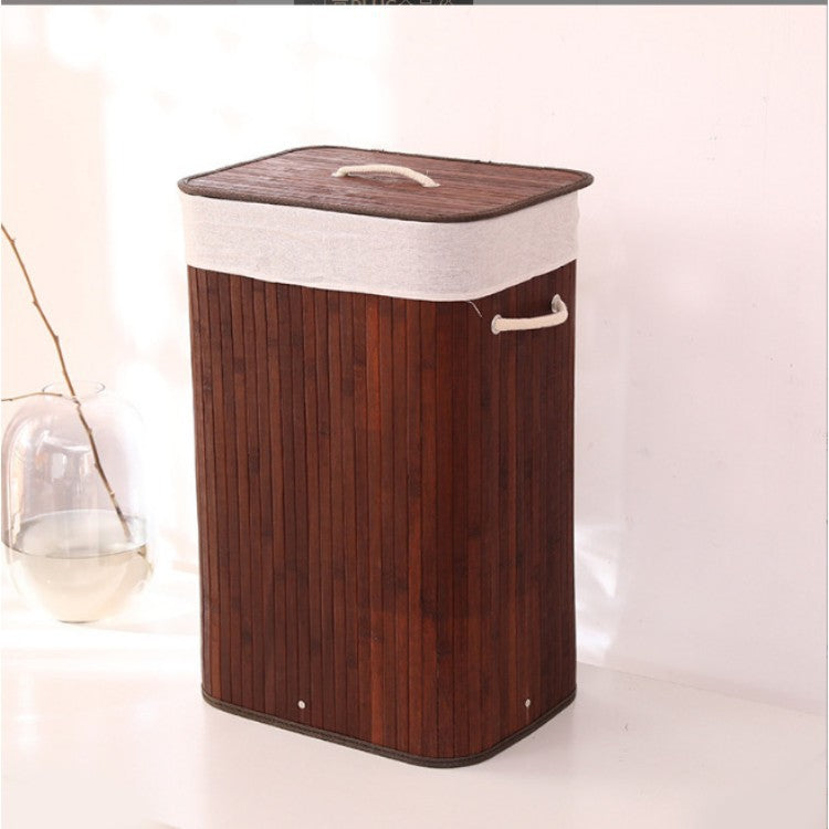 Elegant Laundry Basket made of Bamboo with Practical Lid | Kelmera
