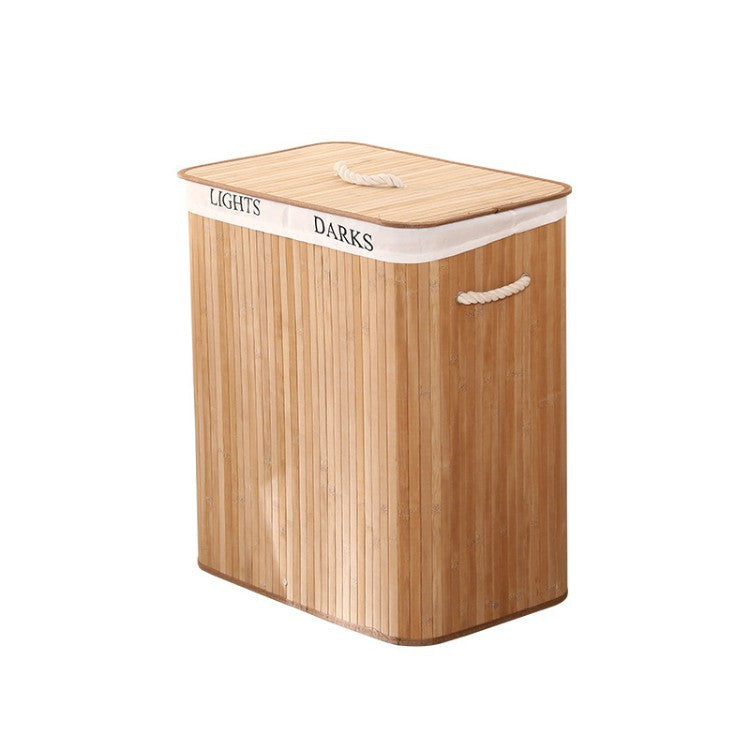 Elegant Laundry Basket made of Bamboo with Practical Lid | Kelmera