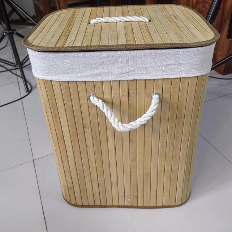 Elegant Laundry Basket made of Bamboo with Practical Lid | Kelmera