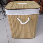 Elegant Laundry Basket made of Bamboo with Practical Lid | Kelmera