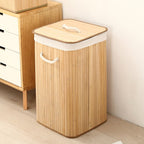 Elegant Laundry Basket made of Bamboo with Practical Lid | Kelmera
