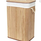 Elegant Laundry Basket made of Bamboo with Practical Lid | Kelmera
