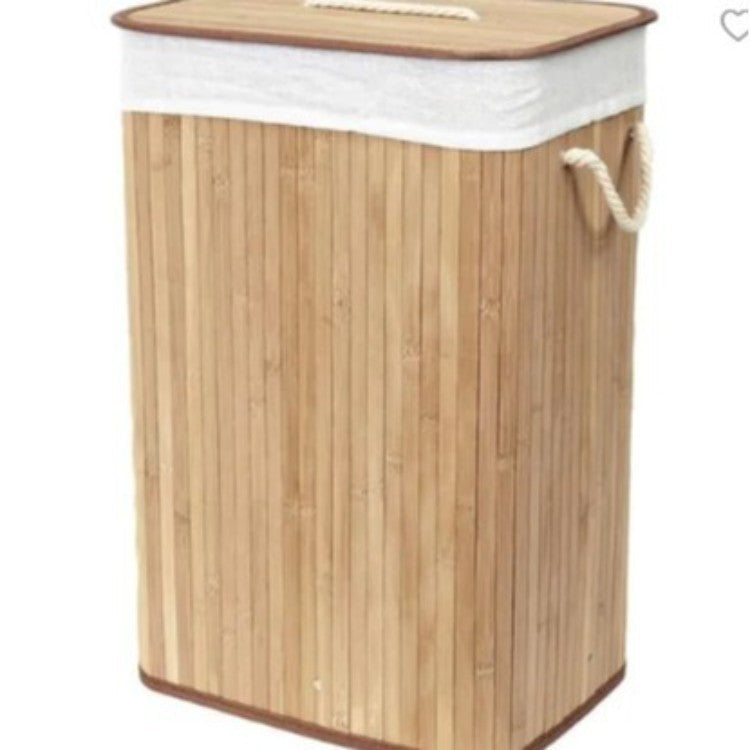 Elegant Laundry Basket made of Bamboo with Practical Lid | Kelmera