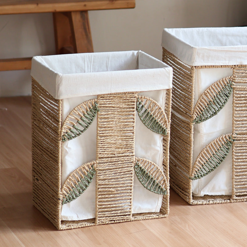 Elegant Laundry Basket made of Natural Wicker with Fabric Lining | Kelmera