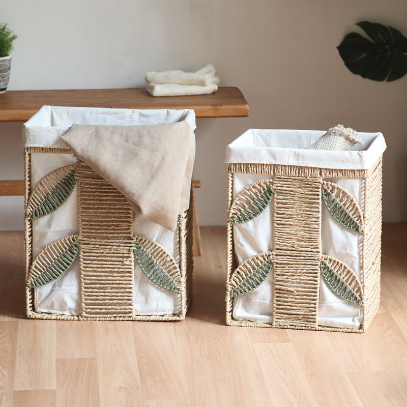 Elegant Laundry Basket made of Natural Wicker with Fabric Lining | Kelmera