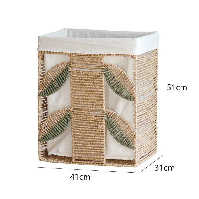 Elegant Laundry Basket made of Natural Wicker with Fabric Lining | Kelmera