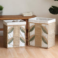 Elegant Laundry Basket made of Natural Wicker with Fabric Lining | Kelmera