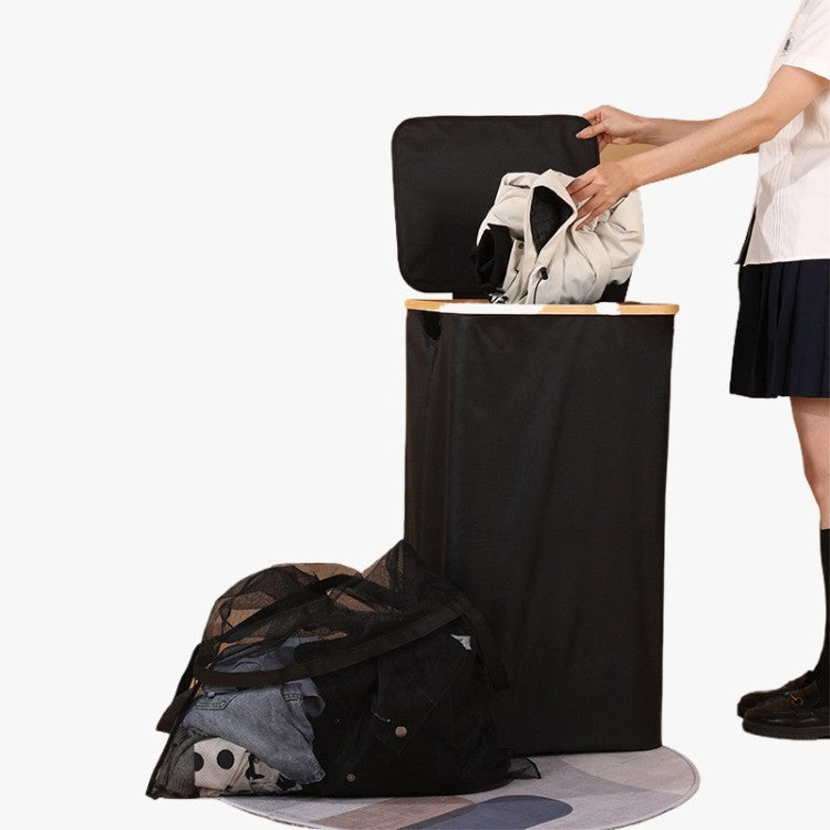 Elegant Laundry Container with Practical Lid and Carrying System | Kelmera