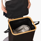 Elegant Laundry Container with Practical Lid and Carrying System | Kelmera