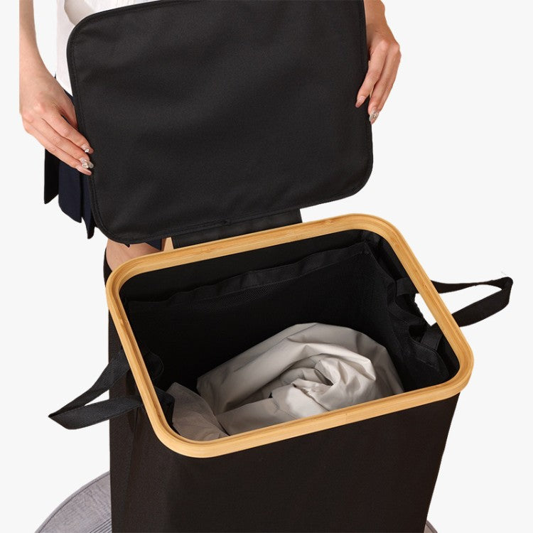 Elegant Laundry Container with Practical Lid and Carrying System | Kelmera