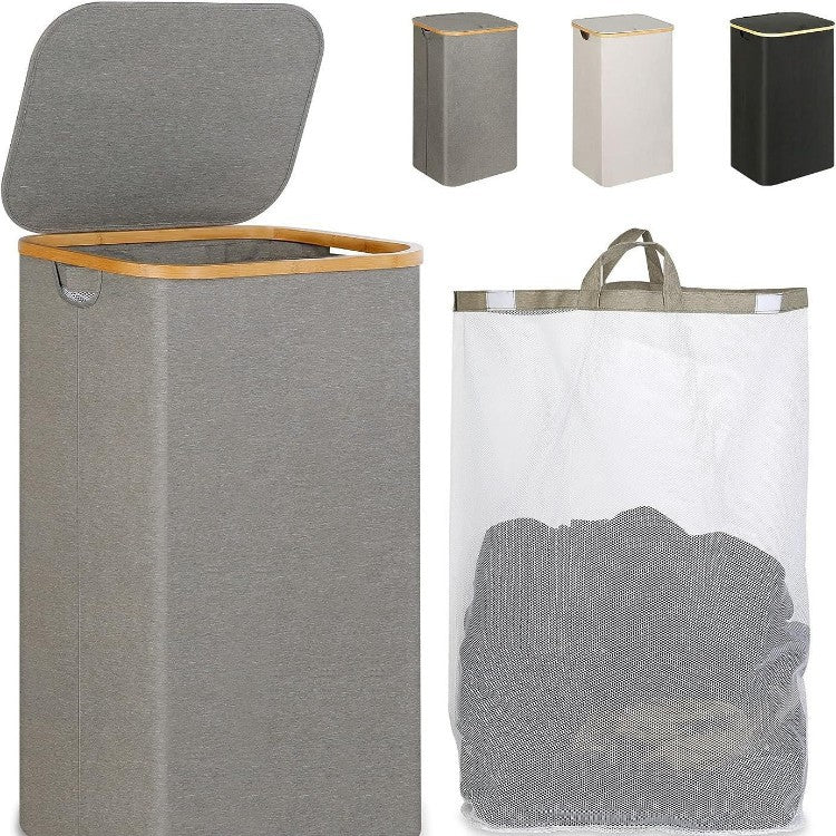 Elegant Laundry Container with Practical Lid and Carrying System | Kelmera